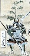 可児才蔵（『関ヶ原合戦図屏風』より）