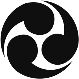 山本勘助、小早川隆景の家紋（左三つ巴）